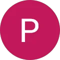 Runder roter Button mit schwarzem P.